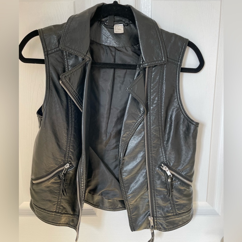 H&M faux leather vest in Size 4 (S)